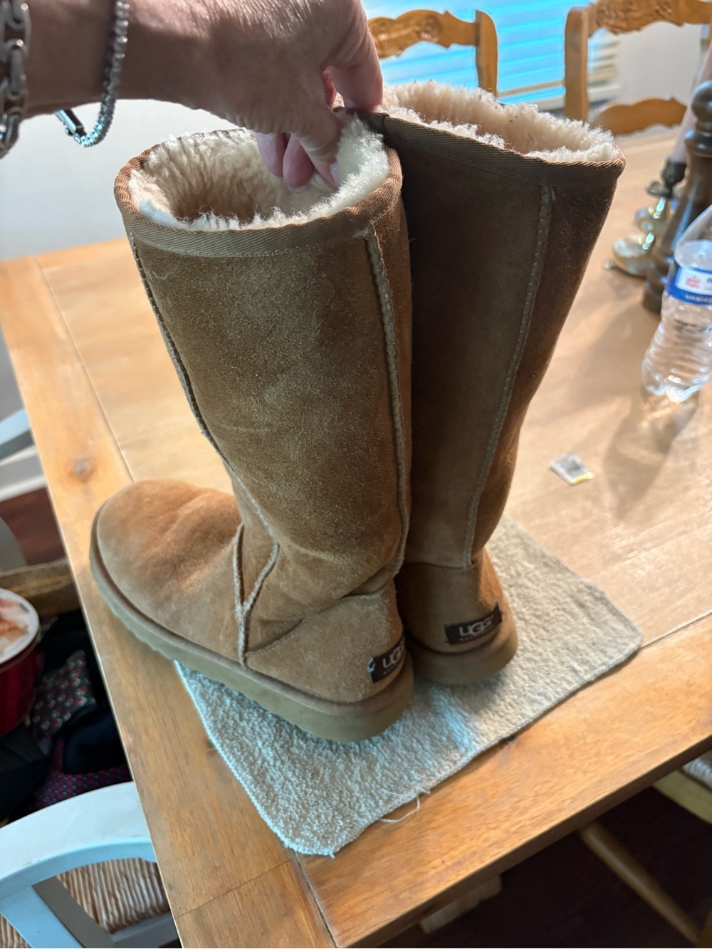 UGG Classic Tall Suede Shearling Boots in Chestnut